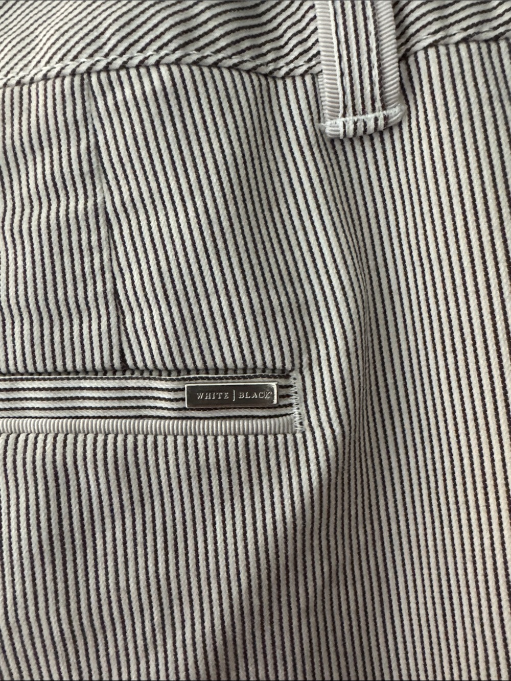Women's White House Black Market Neutral Striped Shorts - Picture 3 of 4